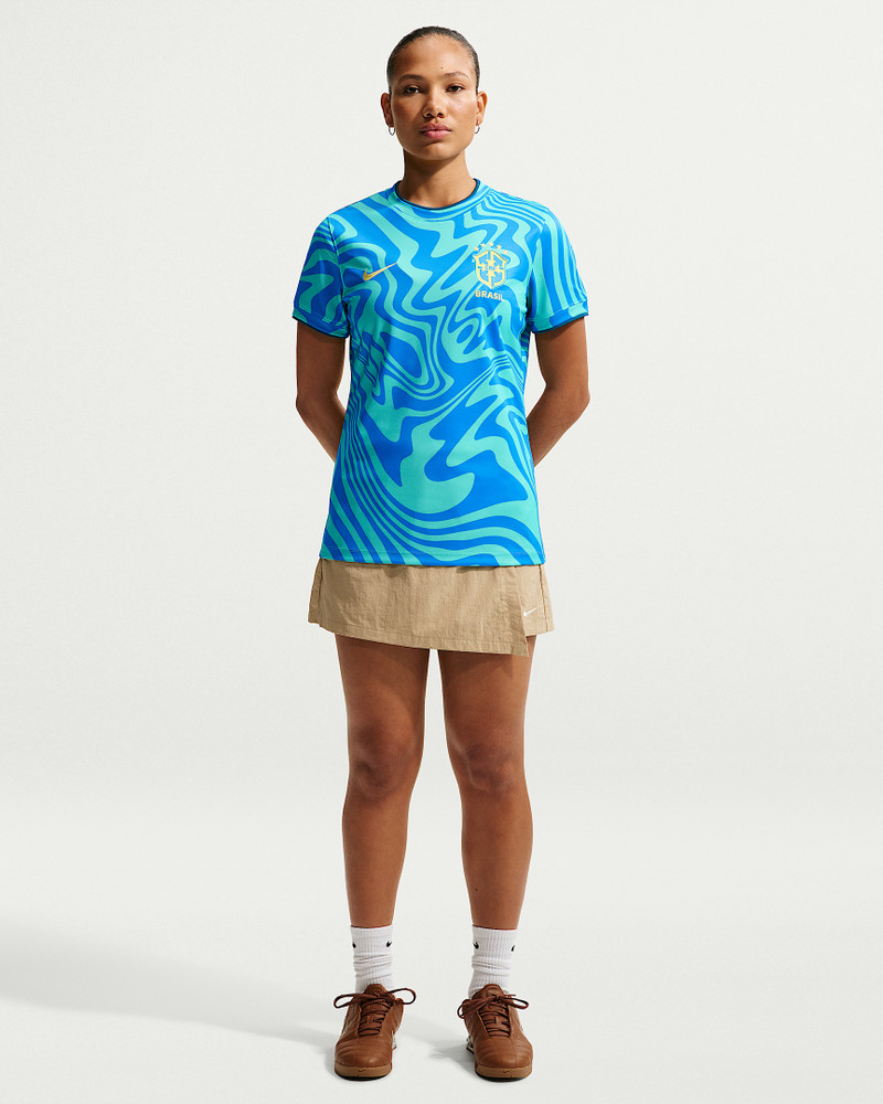 Brazil Women's Nike Dri-FIT Soccer Pre-Match Short-Sleeve Top 4