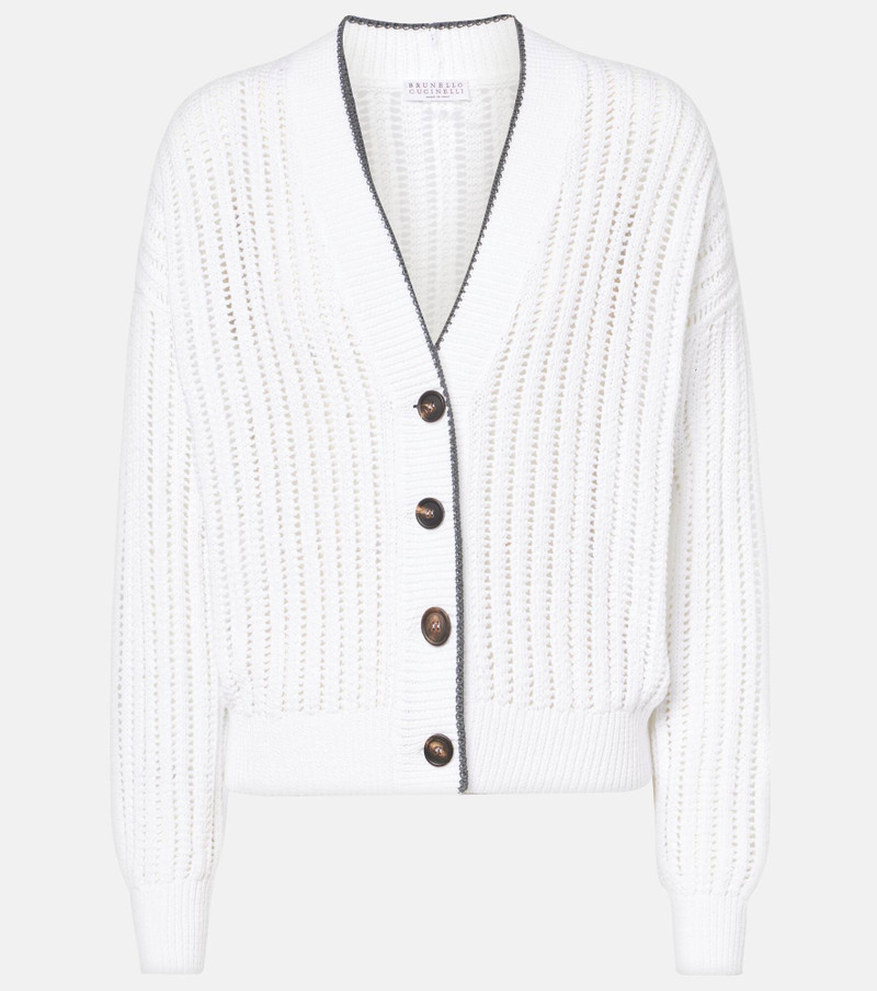 Ribbed-knit cotton cardigan 1