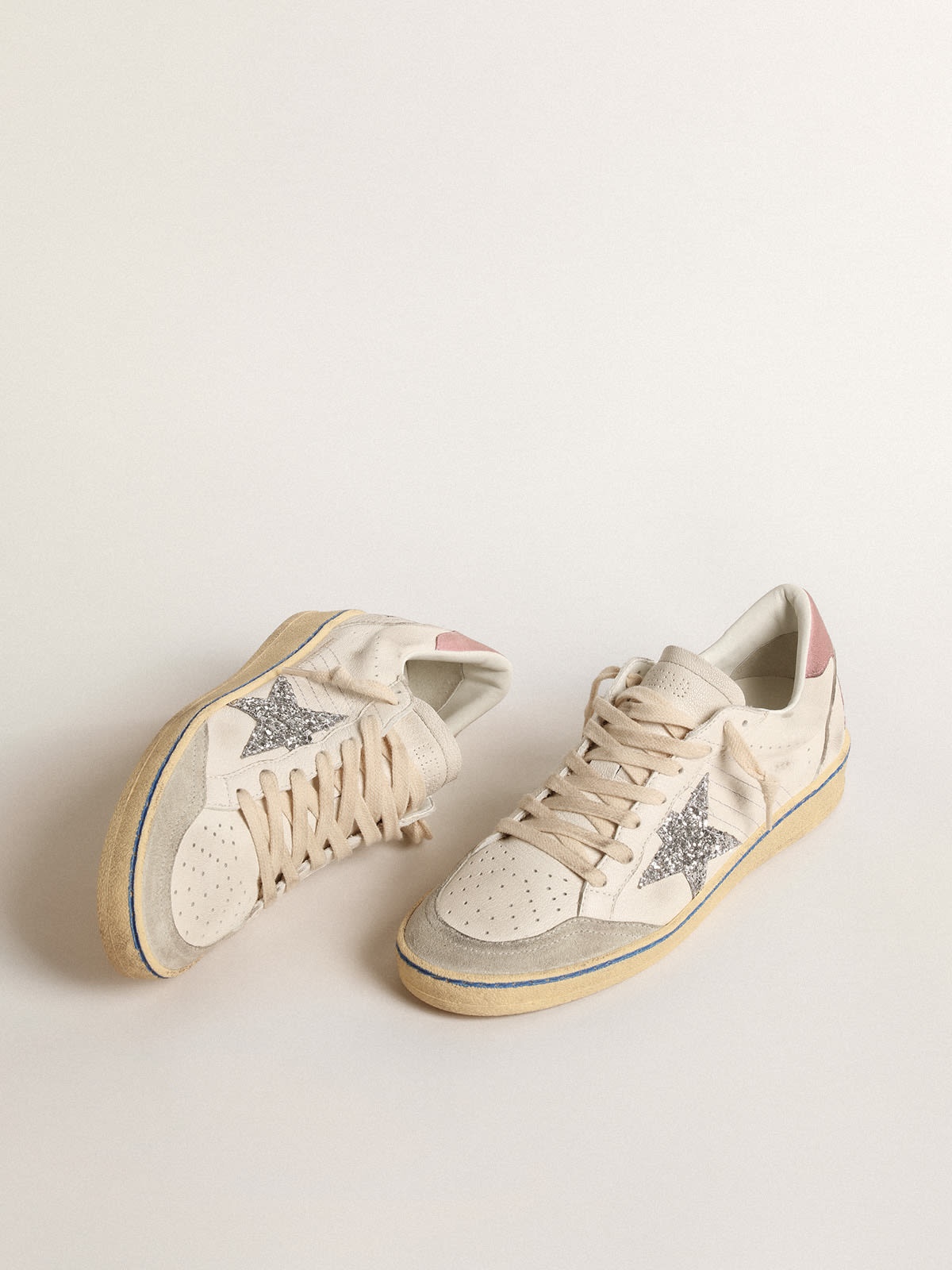 スニーカー GOLDEN  'Ball Star 2' sneakers Pink Ball Star LTD with glitter star and pink suede heel tab