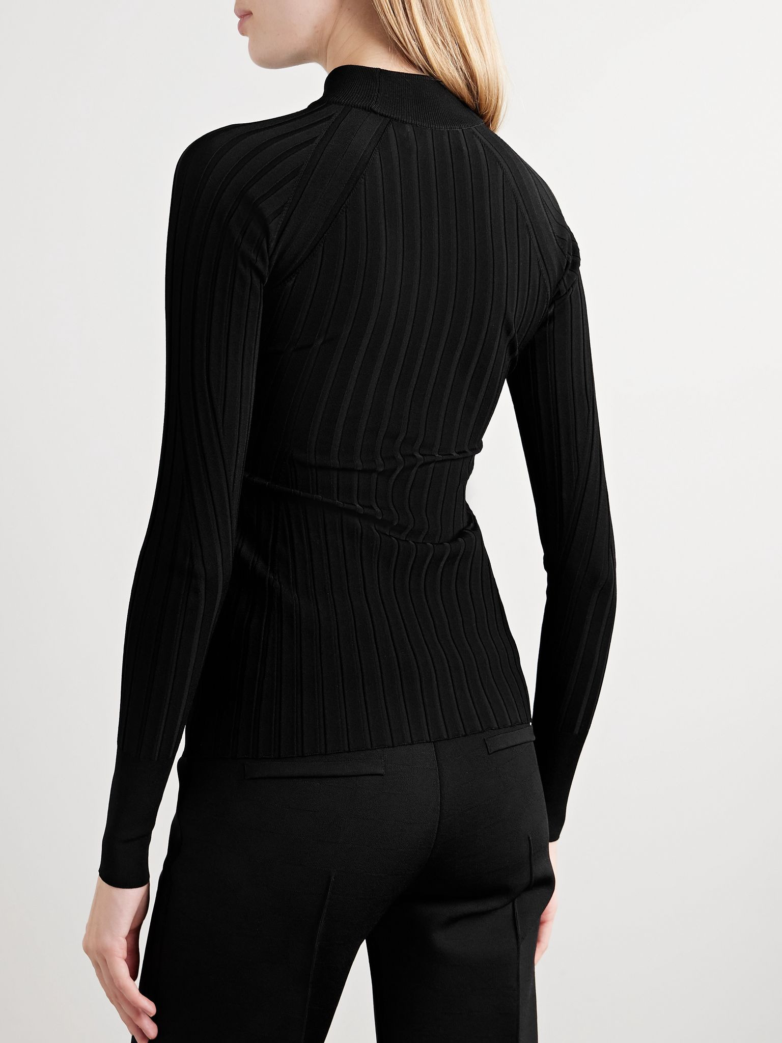 PJ ribbed-knit top Black - 3