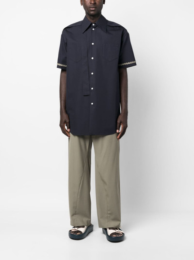 NAMACHEKO appliqué-detail short-sleeve cotton shirt outlook