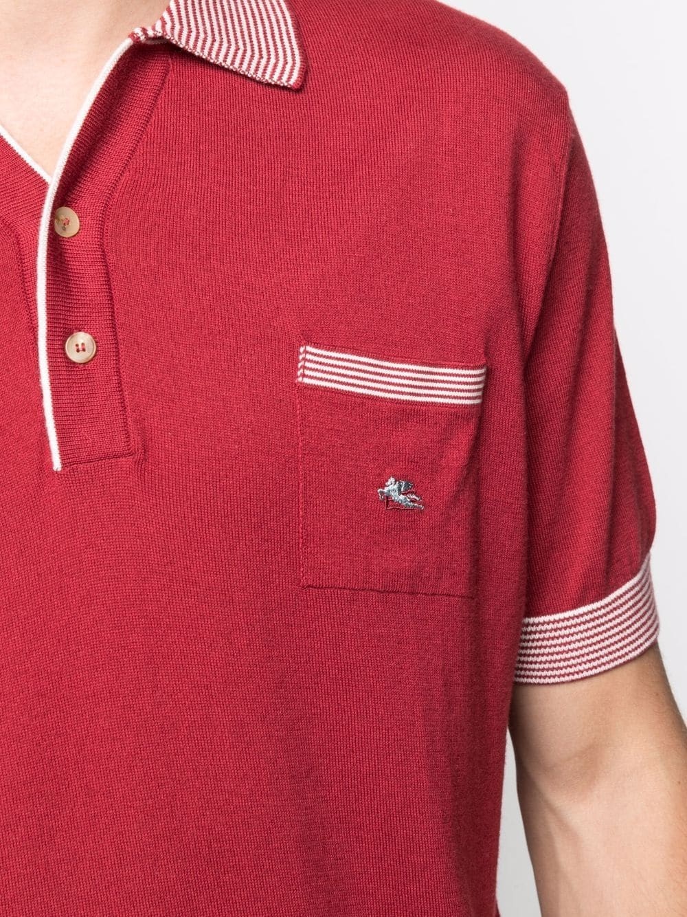 striped-edge polo shirt - 5