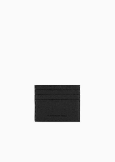 EMPORIO ARMANI Tumbled leather card holder outlook