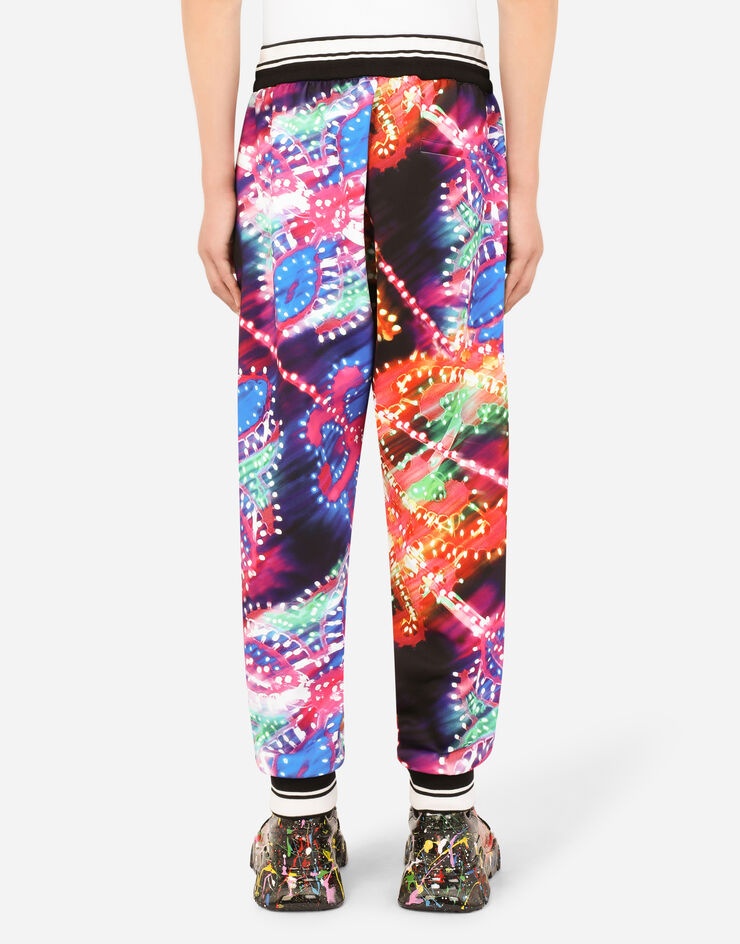 Illumination-print jogging pants with DG logo - 2