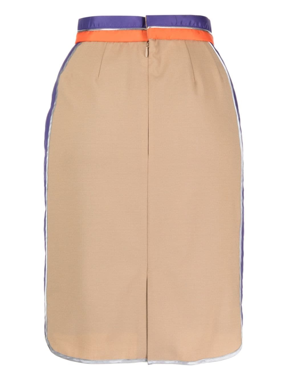 stripe-waistband knee-length skirt - 2