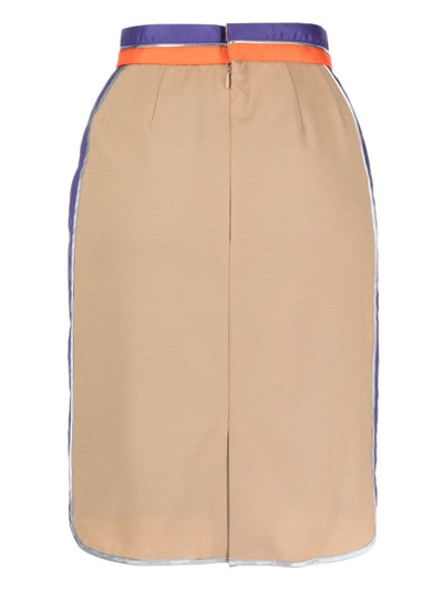 Kolor stripe-waistband knee-length skirt outlook
