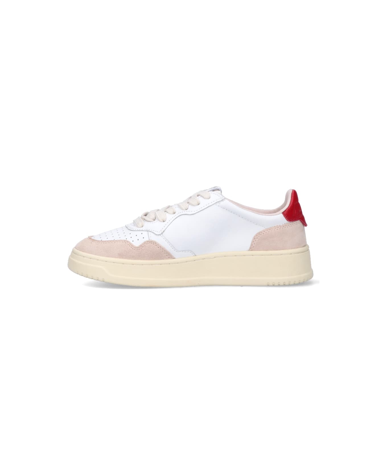 Autry 01 Sneakers In White Suede And Leather - 3