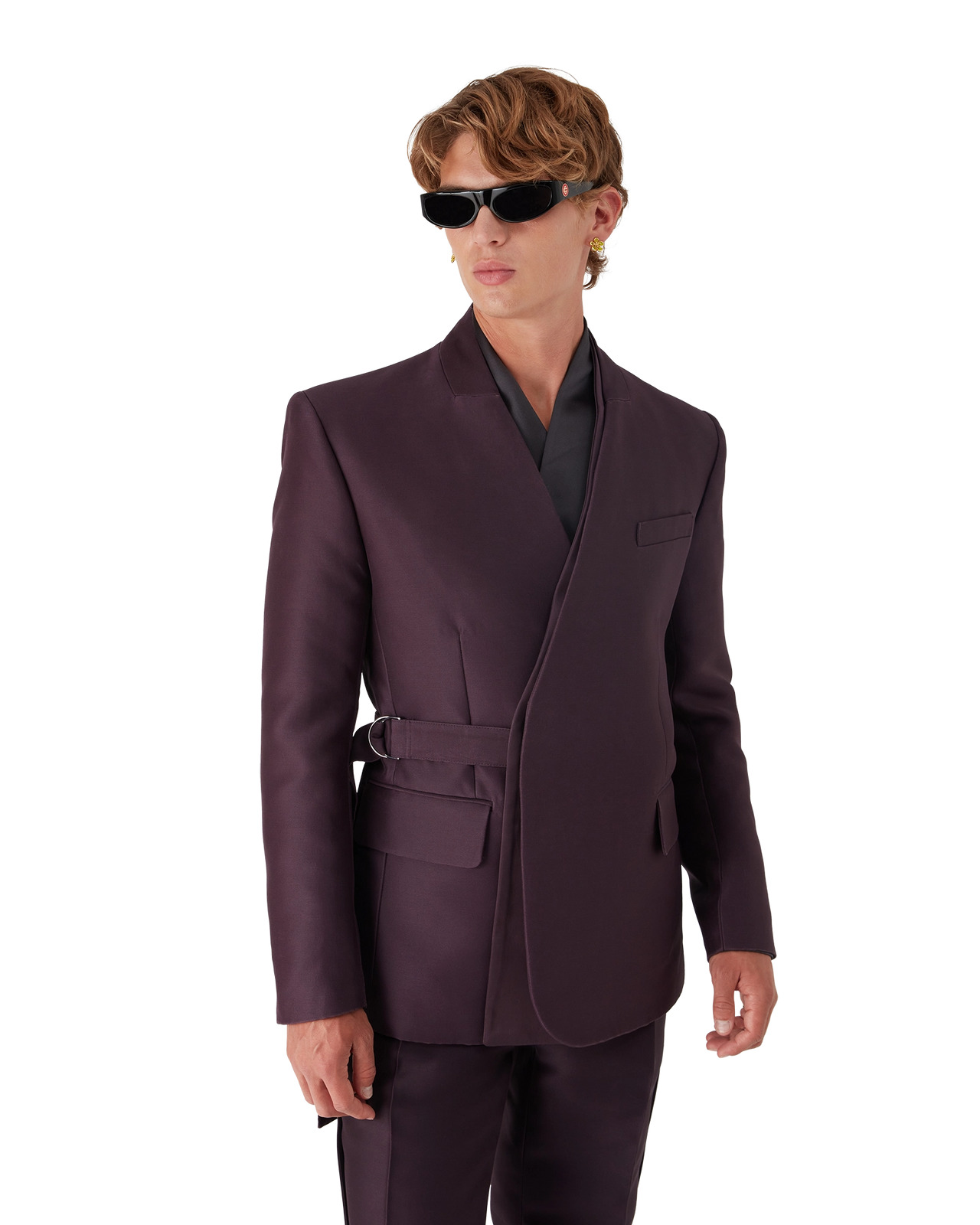 Blend Tailored Wool Silk Wrap Jacket | Casablanca Paris - 4