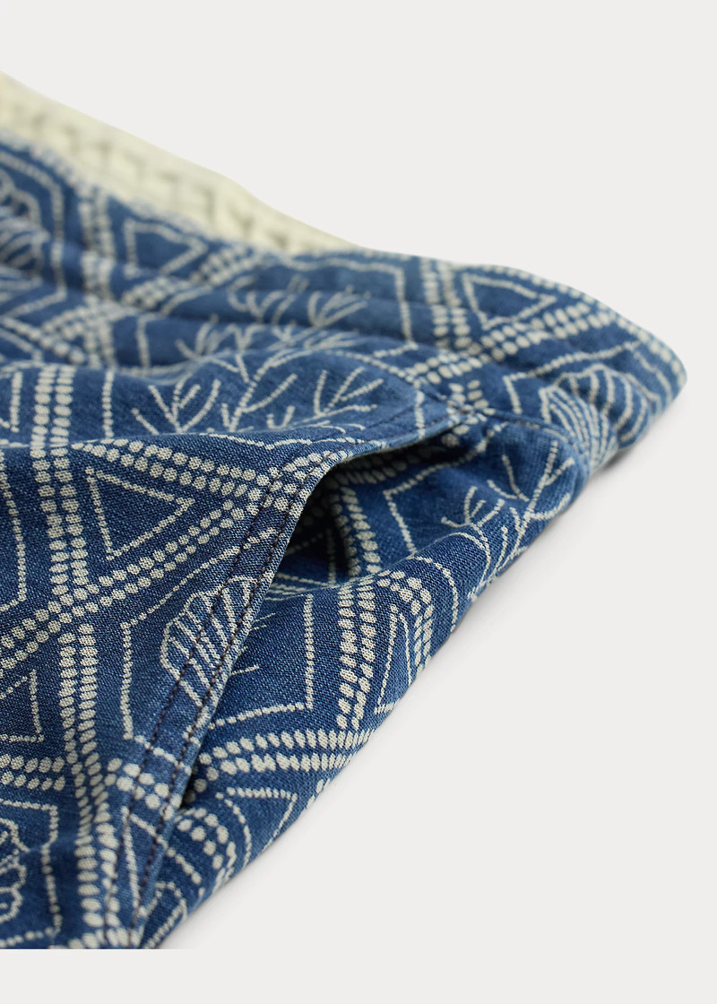 Indigo Shell-Print Jersey Short 5