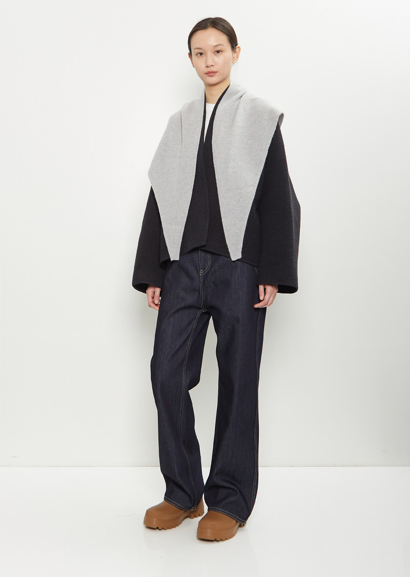 SOFIE D'HOORE Marc Triangle Scarf — Light Grey outlook