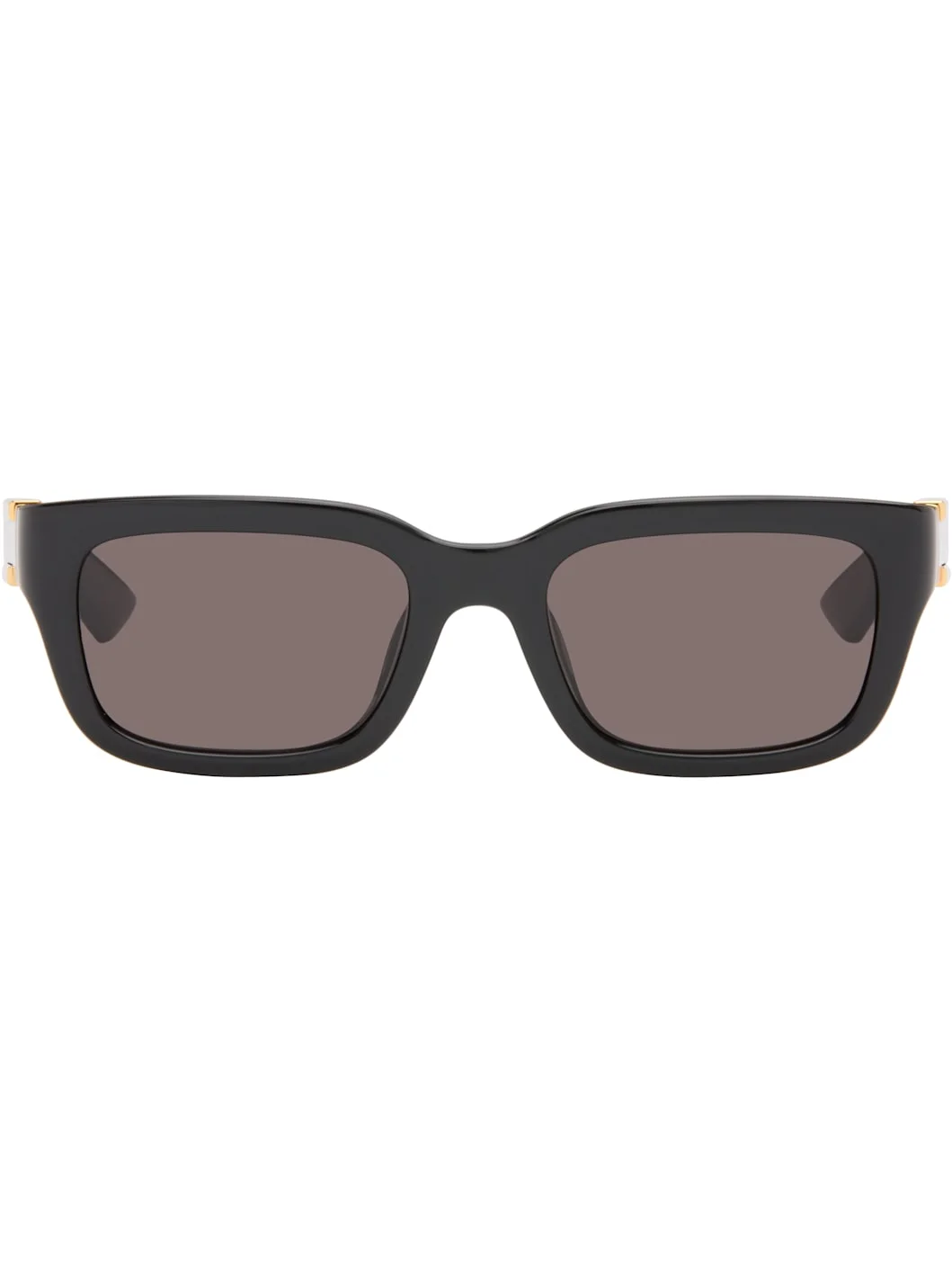 Black Rectangular Ribbon Sunglasses - 1