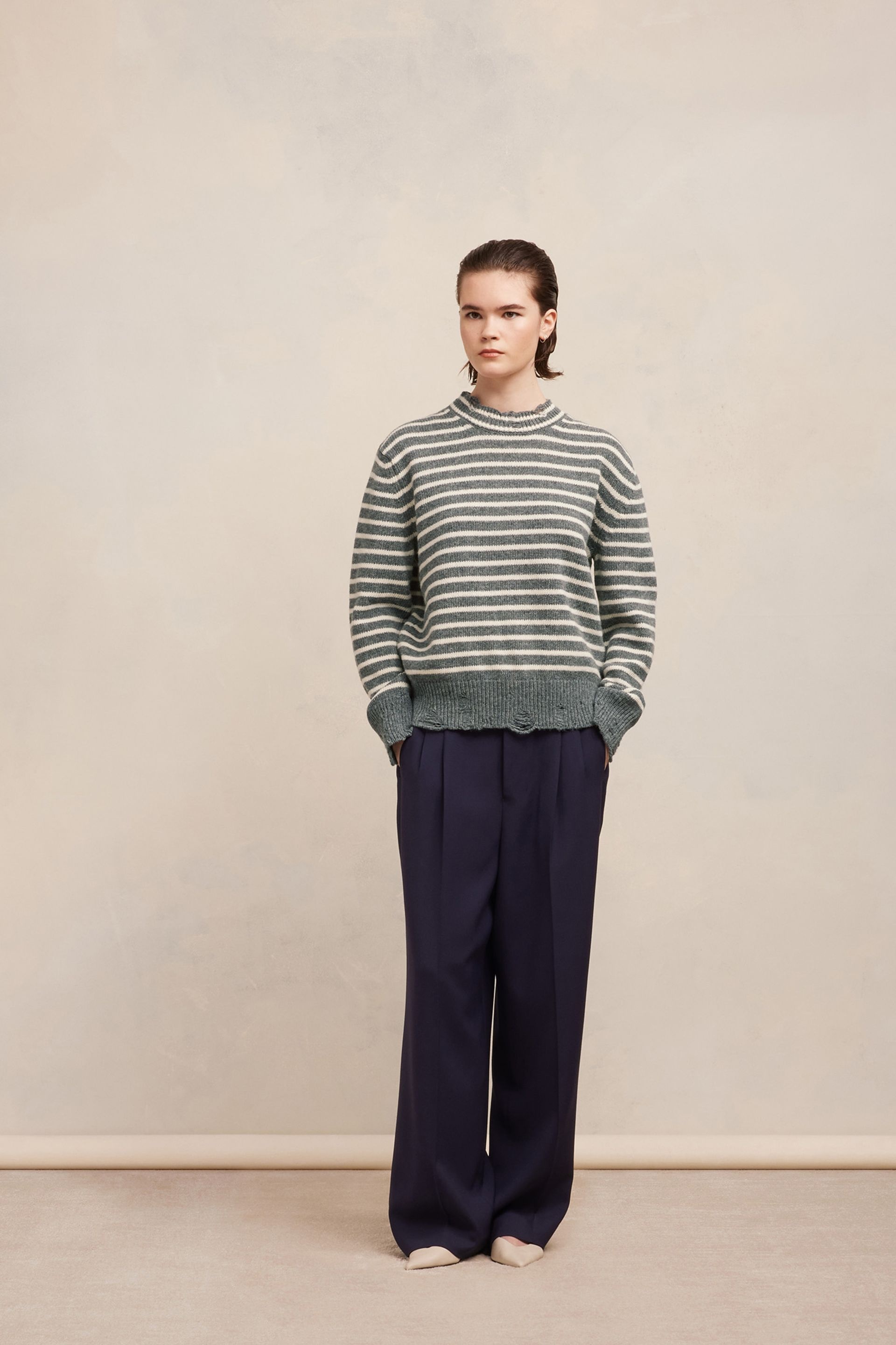 Striped Sweater With Cut Out Details - 2