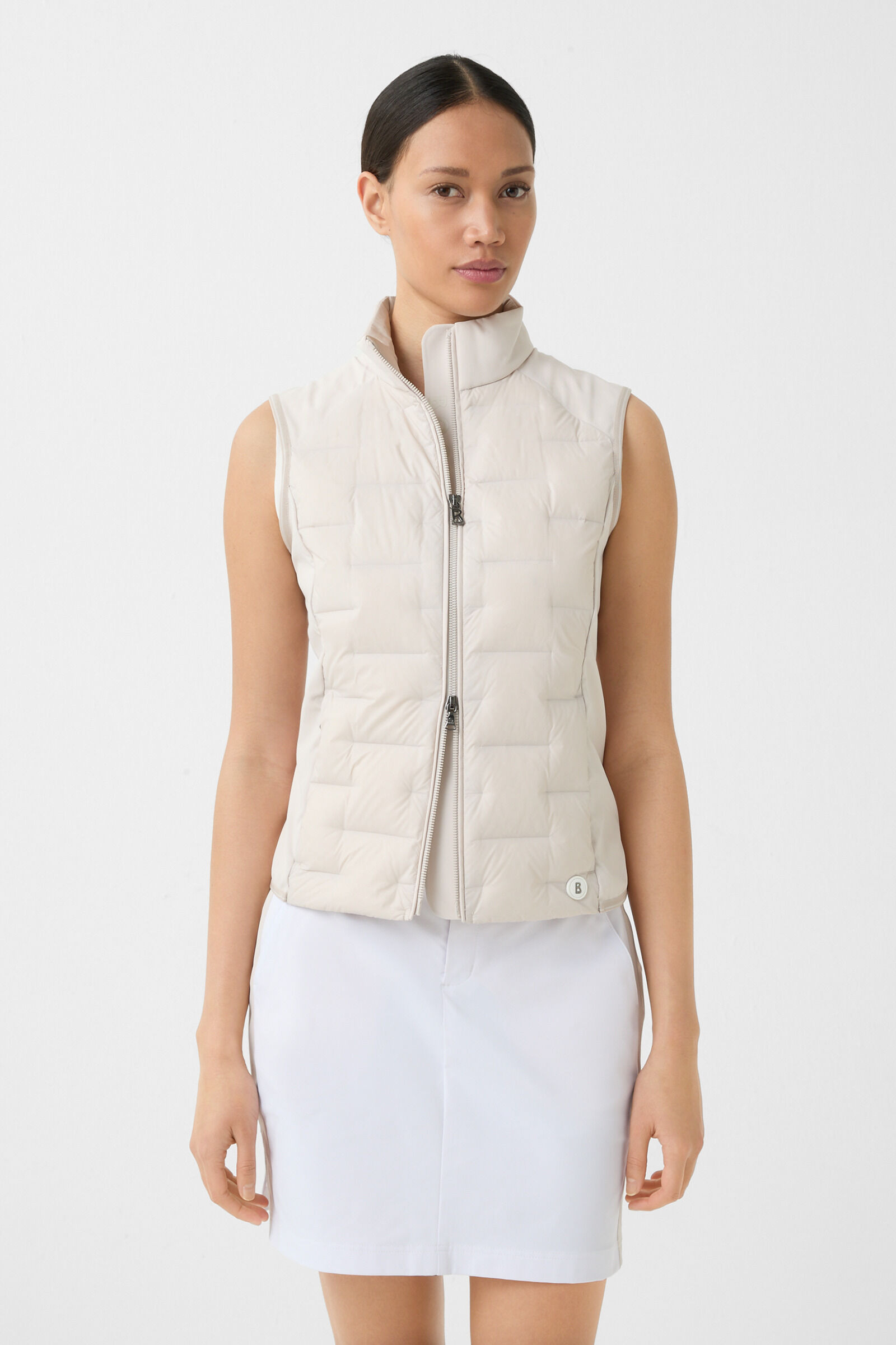 Lorina lightweight down vest in Sand - 2