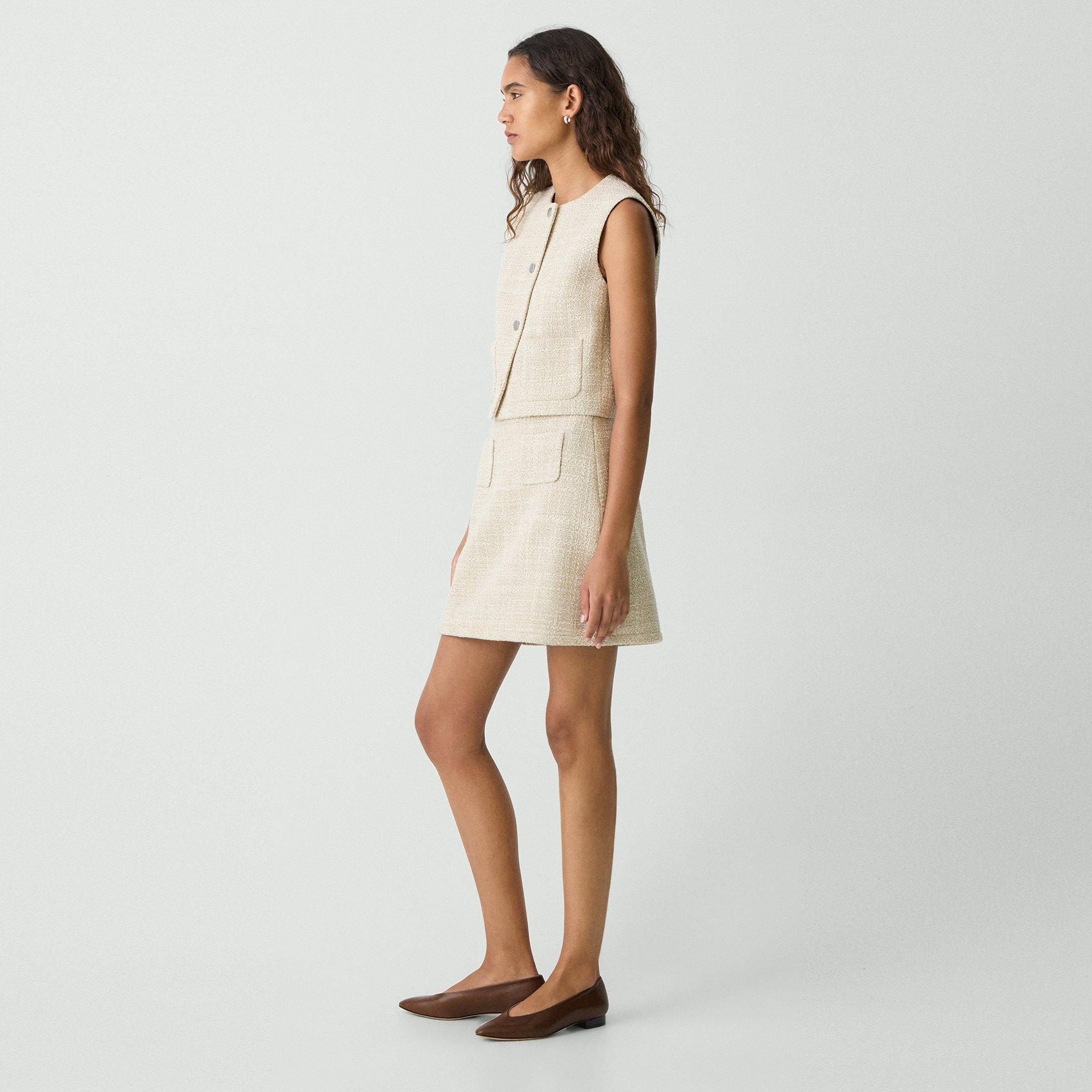A-Line Mini Skirt in Texture Tweed - 3