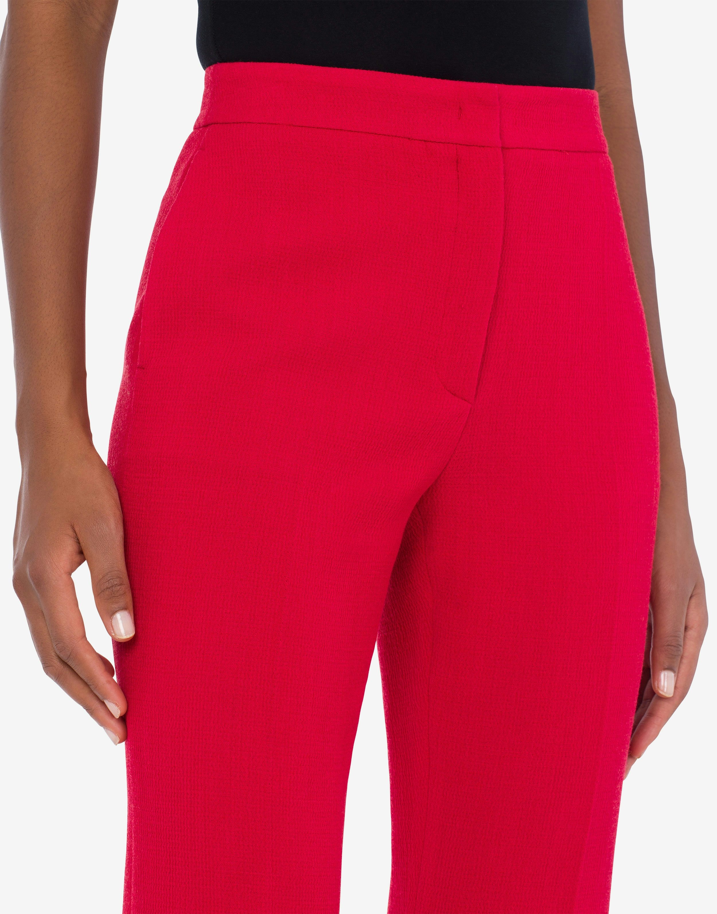 FLARED STRETCH CRÊPE TROUSERS - 4