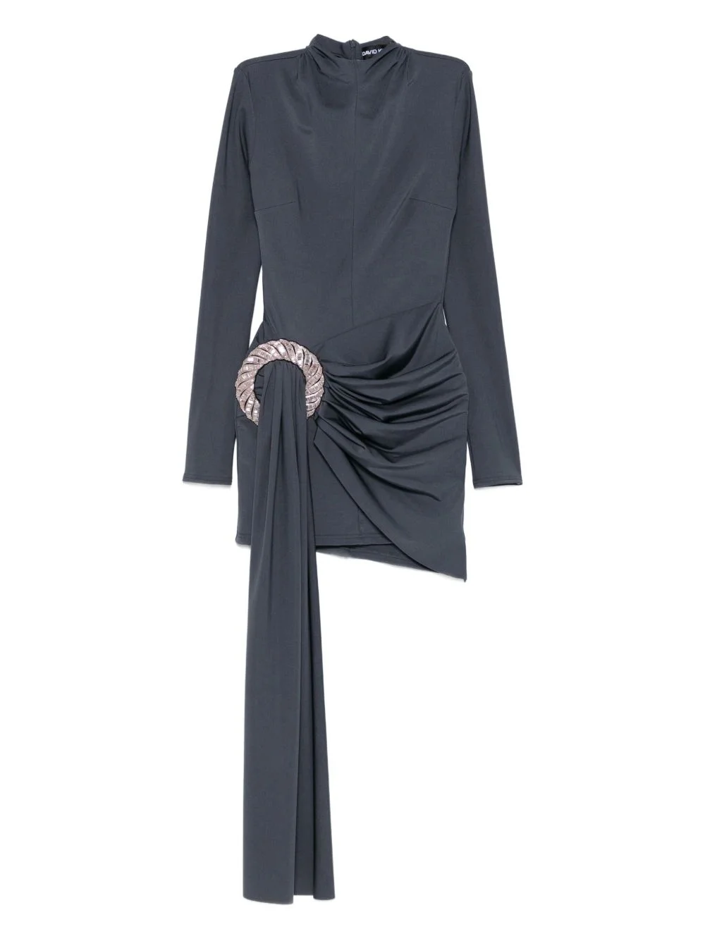 embellished draped dress - 1