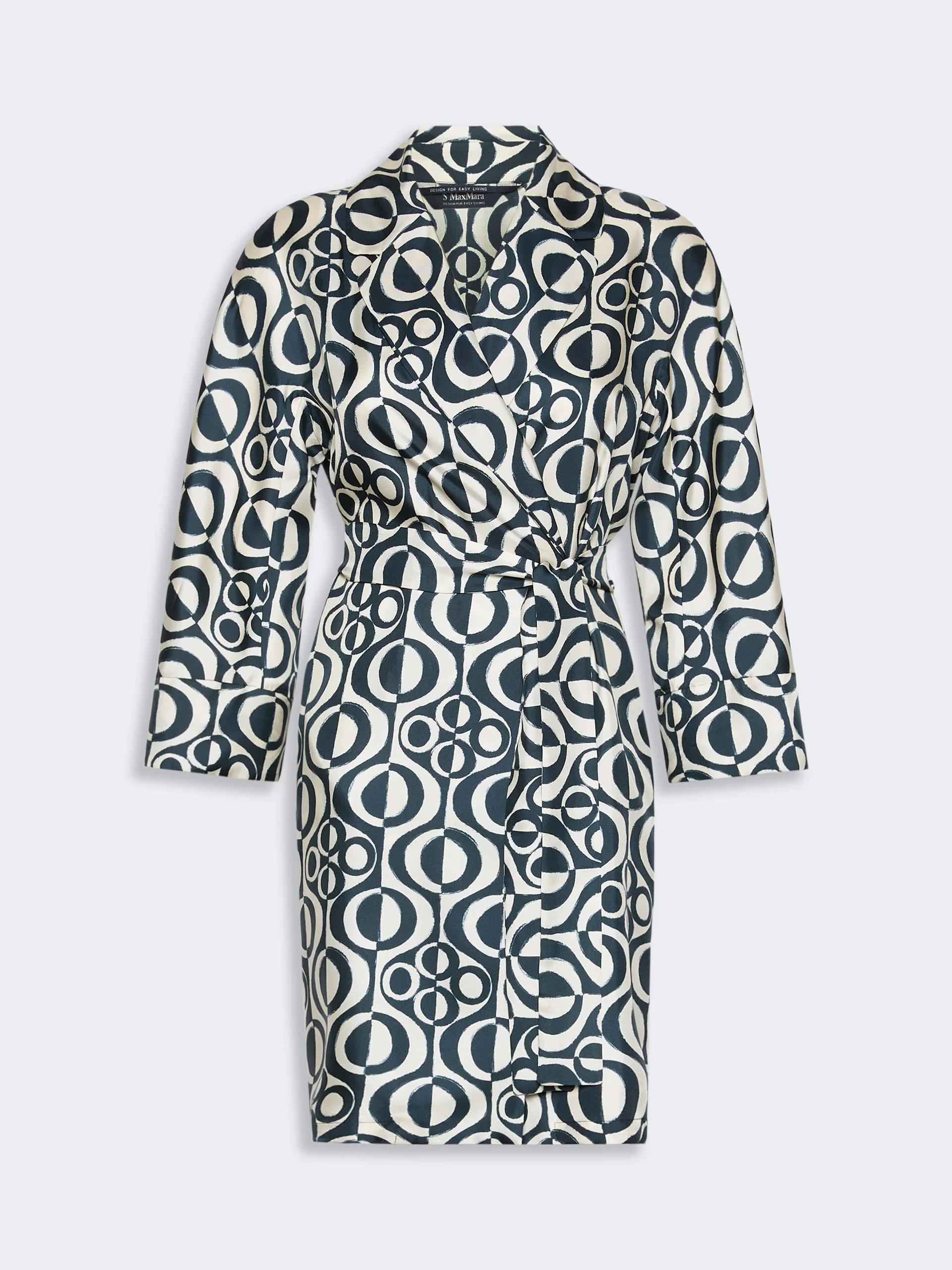 ABETAIA Short printed silk wrap dress - ULTRAMARINE - 1