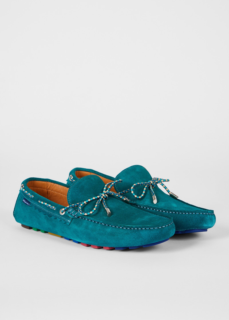 Petrol Green 'Springfield' Suede Driving Loafers 4