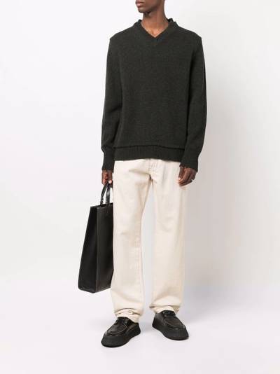 Maison Margiela distressed-trim four-stitch knitted jumper outlook