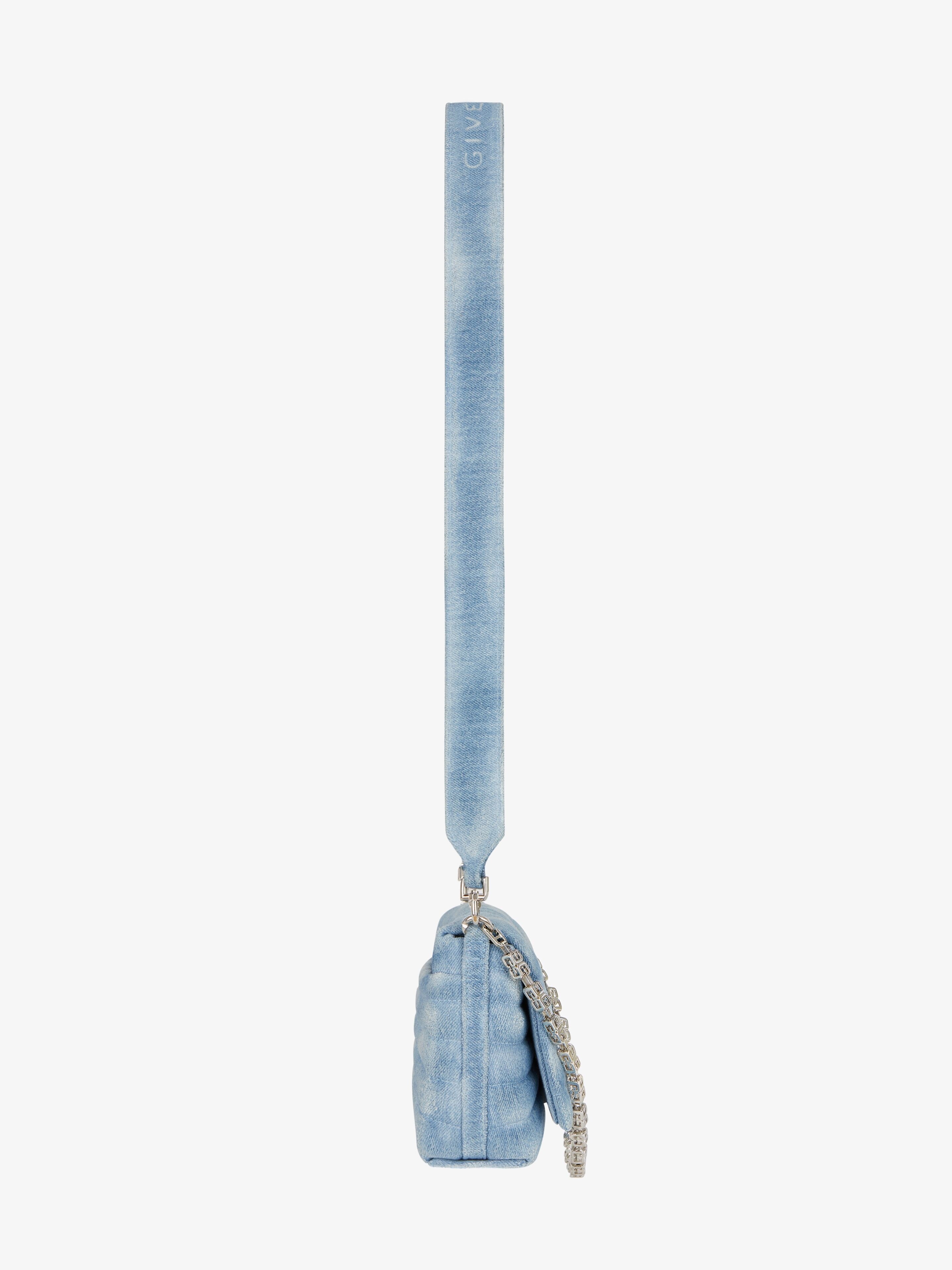 SMALL 4G SOFT BAG IN QUILTED DENIM - 5