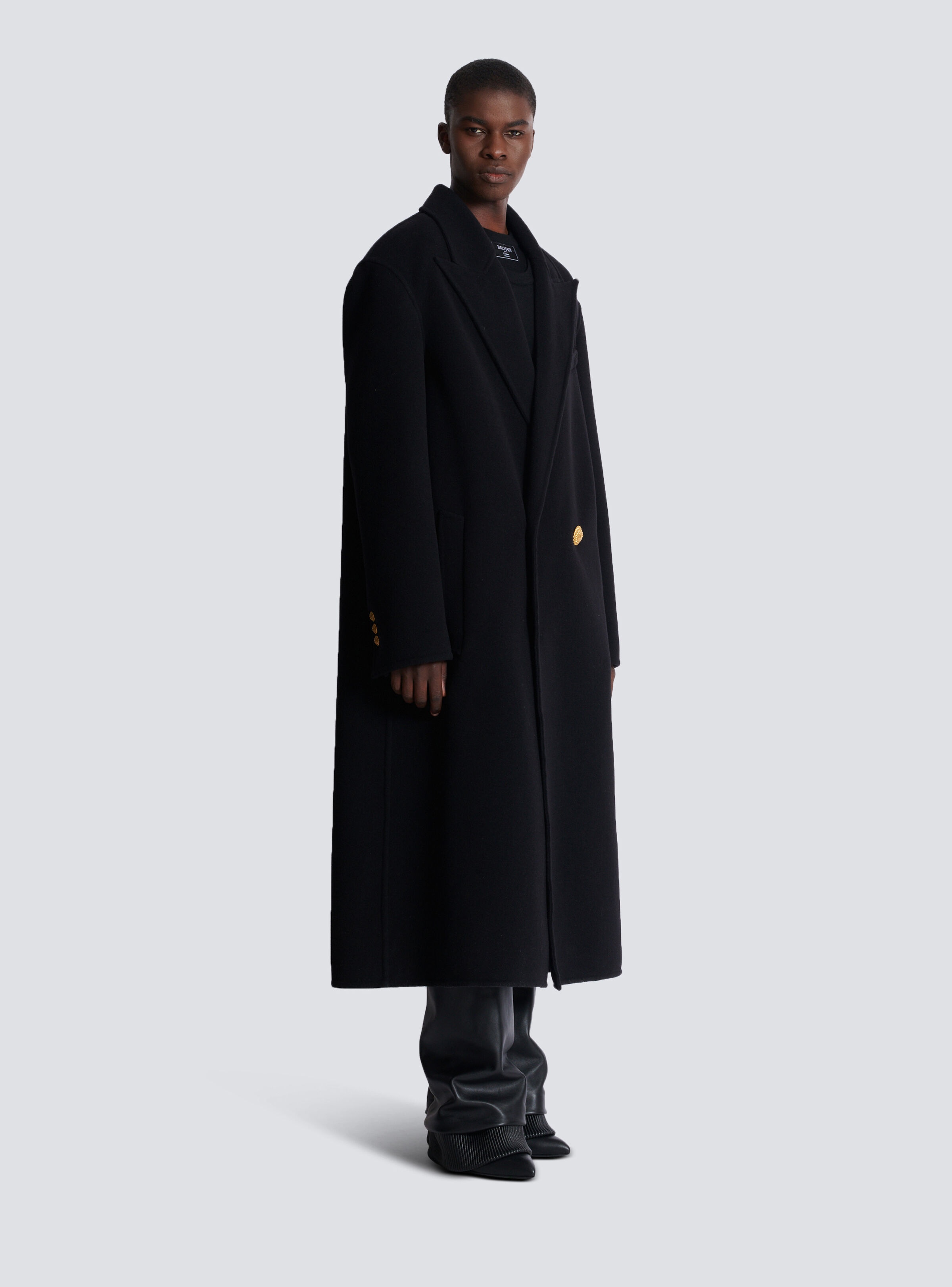 Long coat in double-faced wool - 3