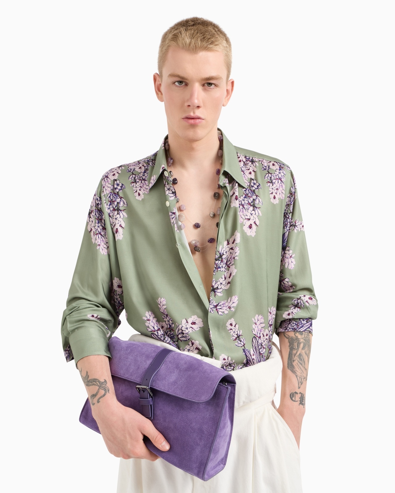 FLUID VISCOSE SHIRT WITH A FLORAL PRINT - 6