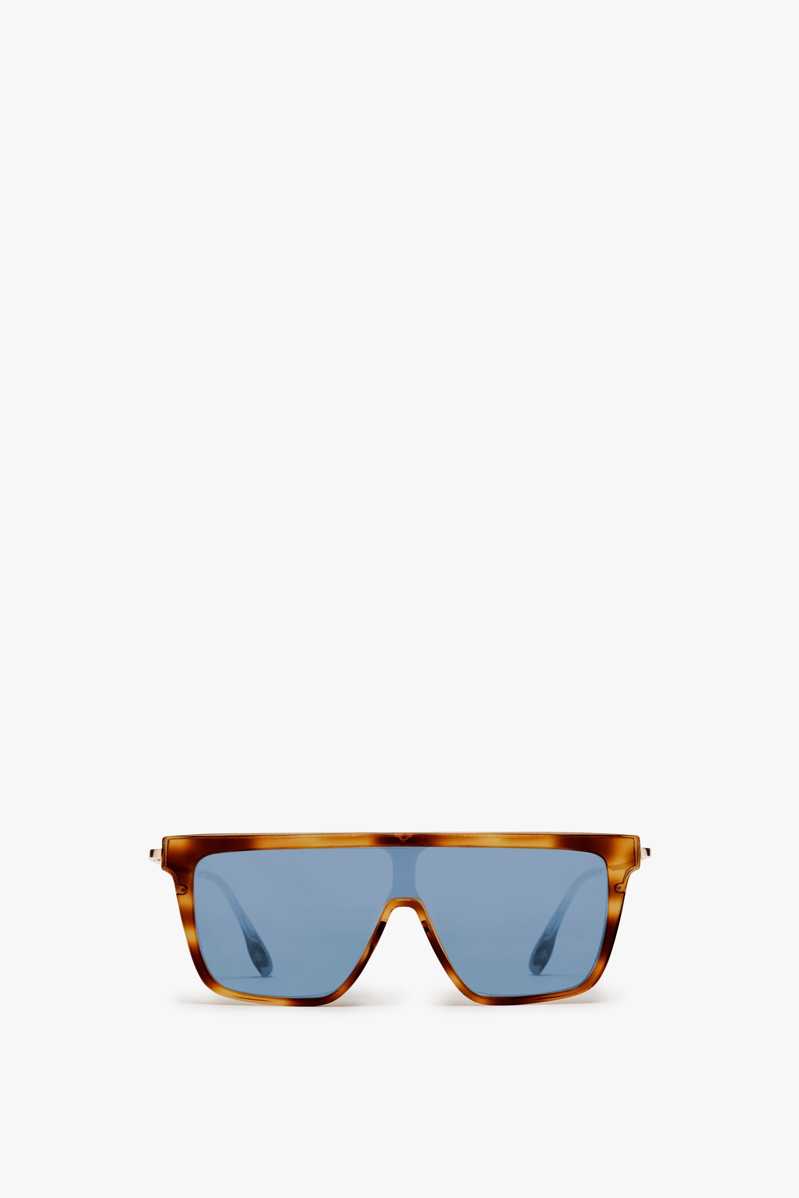 Rectangular Shield Sunglasses In Tortoise - 1