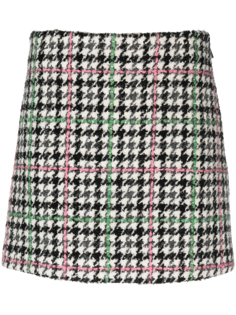 plaid-check tweed mini skirt - 1
