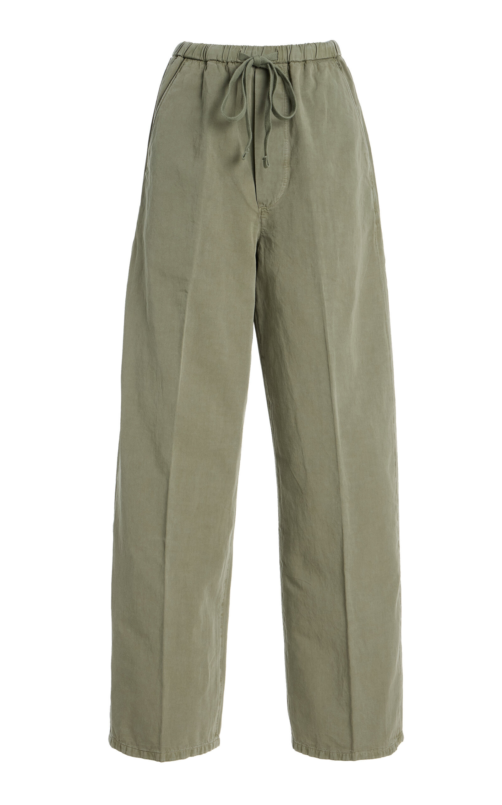 Aurora Cotton-Flax Drawstring Pants green - 1