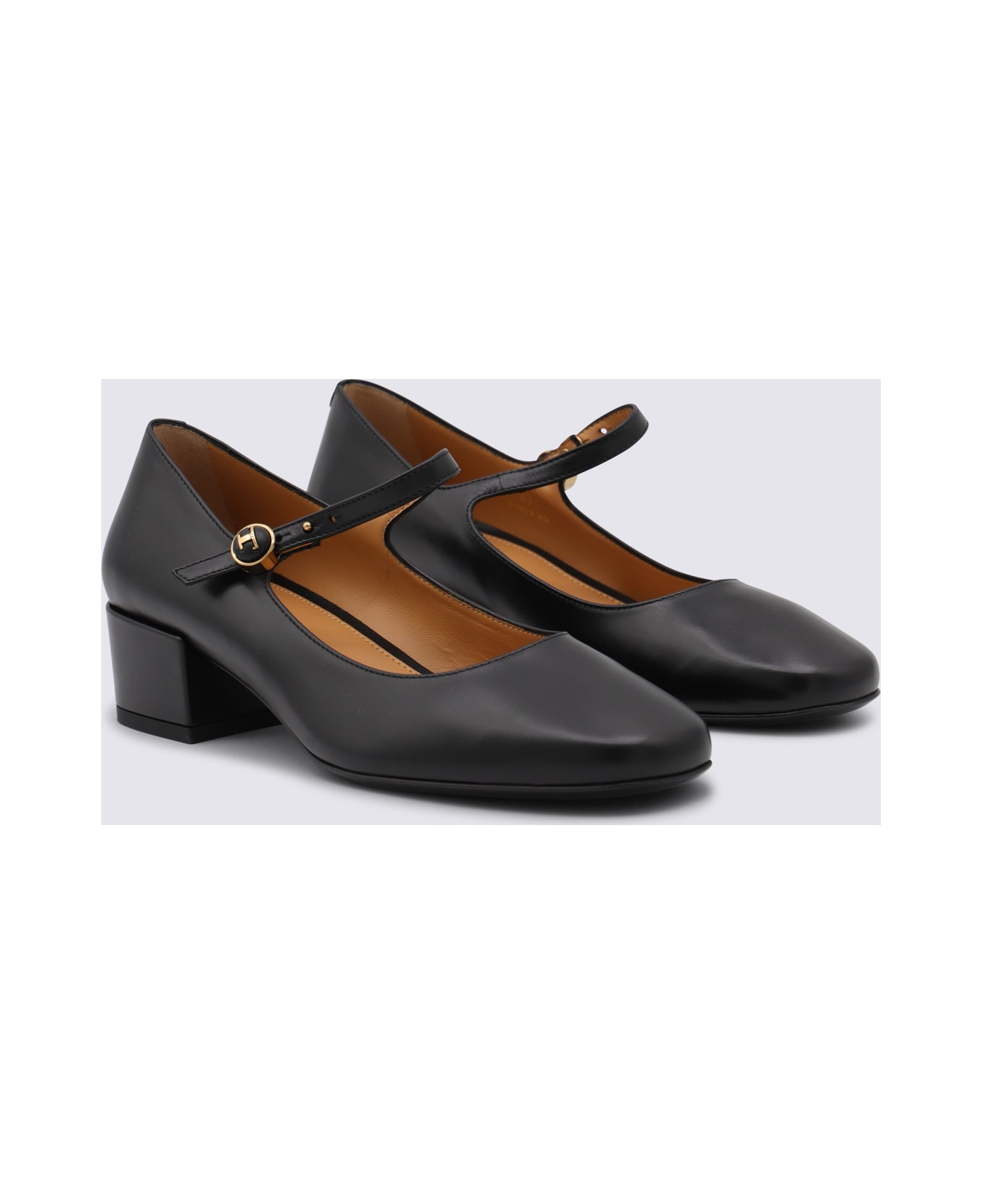 Black Leather Pumps - 2
