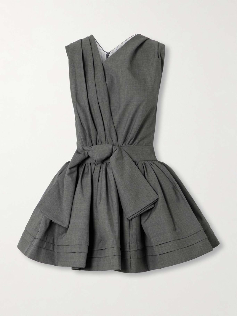 Gathered woven mini dress 1