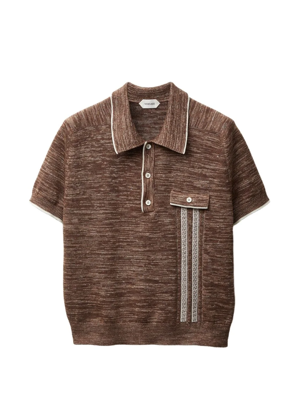 mouliné jacquard knit polo - 1