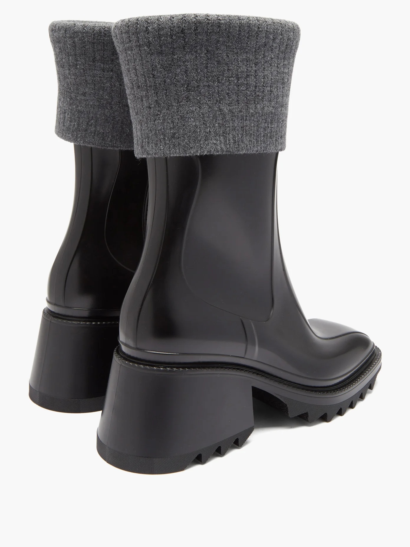 Betty ribbed wool & rubber boots - 4