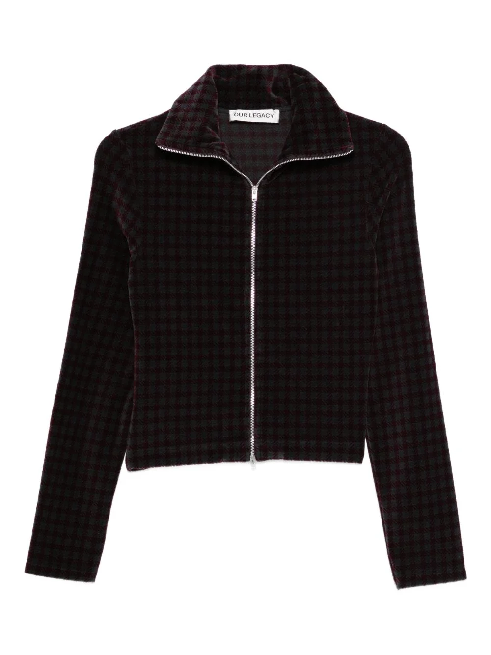 zip-up patterned cardigan - 1