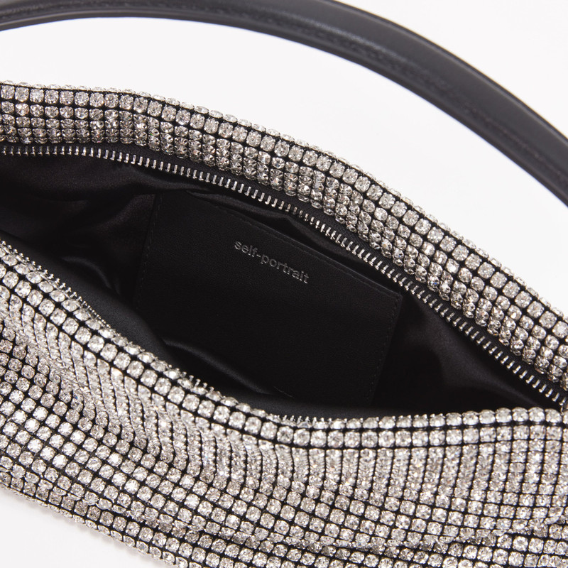 Silver Diamante Medium Hobo Bag 4