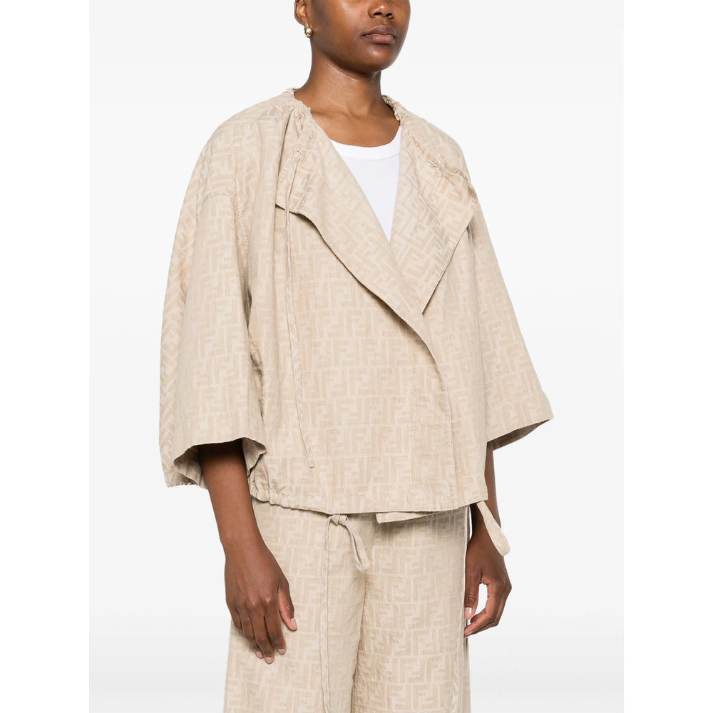 Fendi Neutrals Jackets - Oversized Jackets Women - 2
