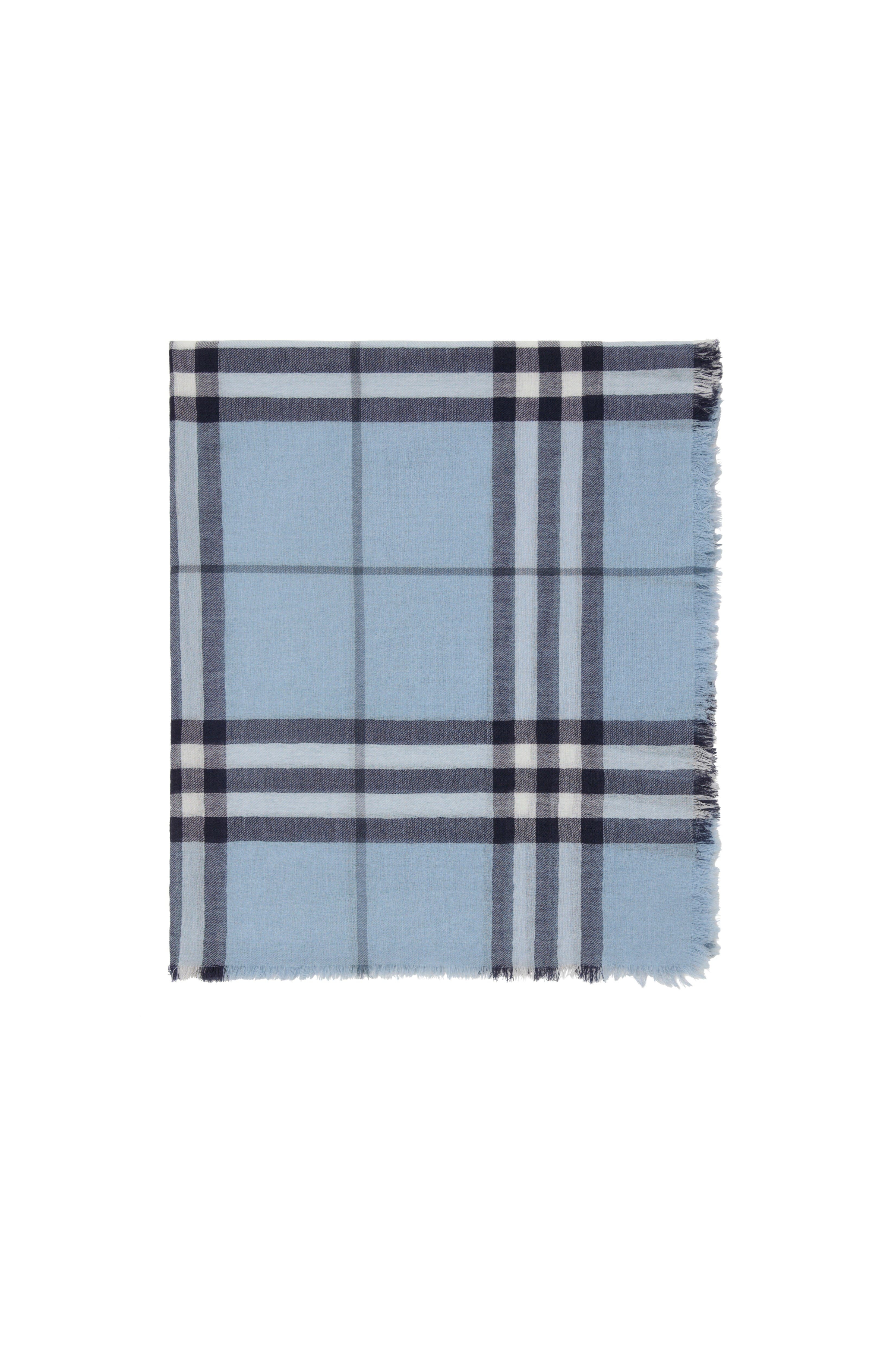 burberry Wide Check Wool Scarf in Bank Blue at Nordstrom - 6