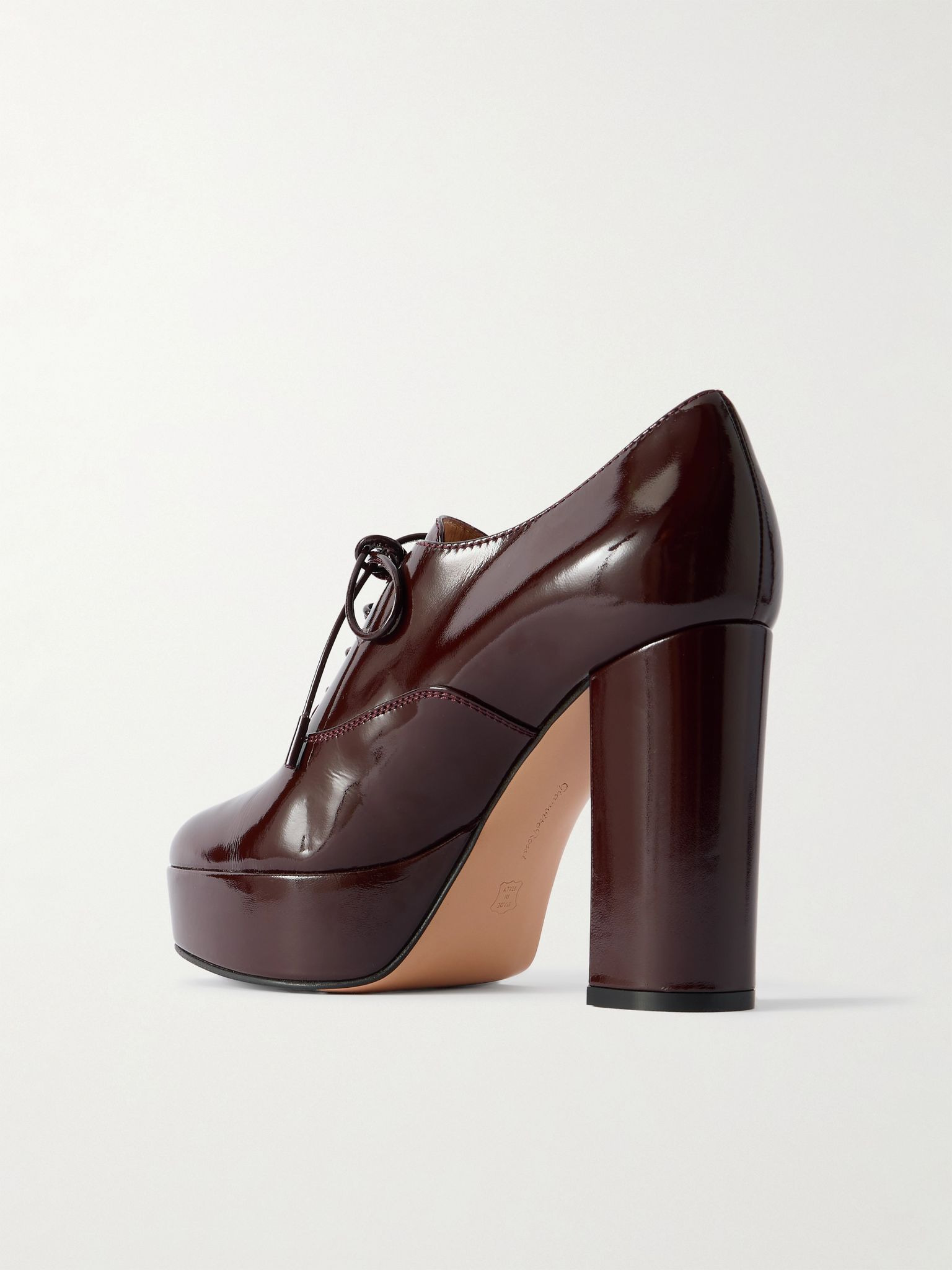 70 patent-leather platform Oxford pumps Dark brown - 3