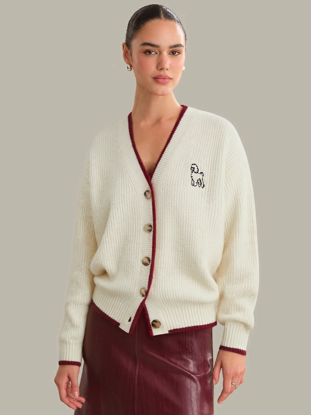 Bennie: 100% Cashmere Poodle Cardigan - 1