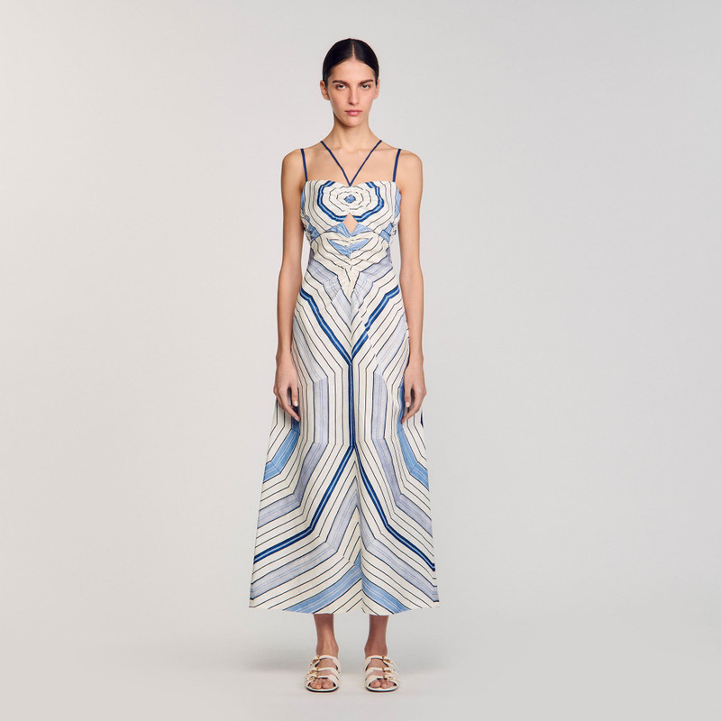 Sandro SPIRAL-MOTIF MAXI DRESS outlook