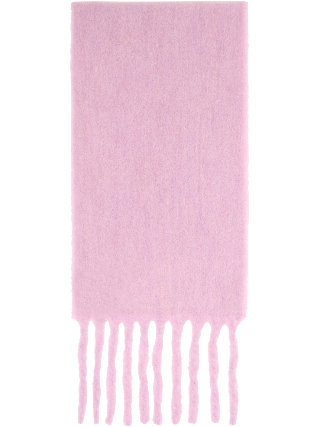Pink Fringed Logo Label Scarf - 2