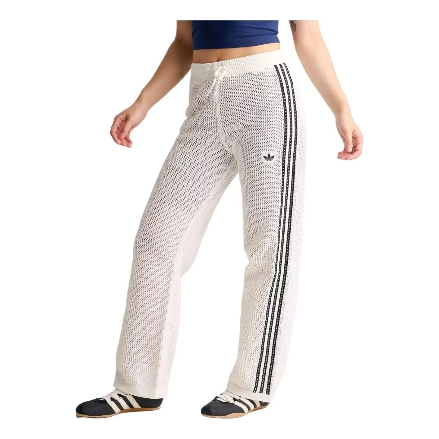 (WMNS) adidas Originals Knitted Crochet Firebird Track Pants Asia Sizing 'Off White' KC6493 - 1