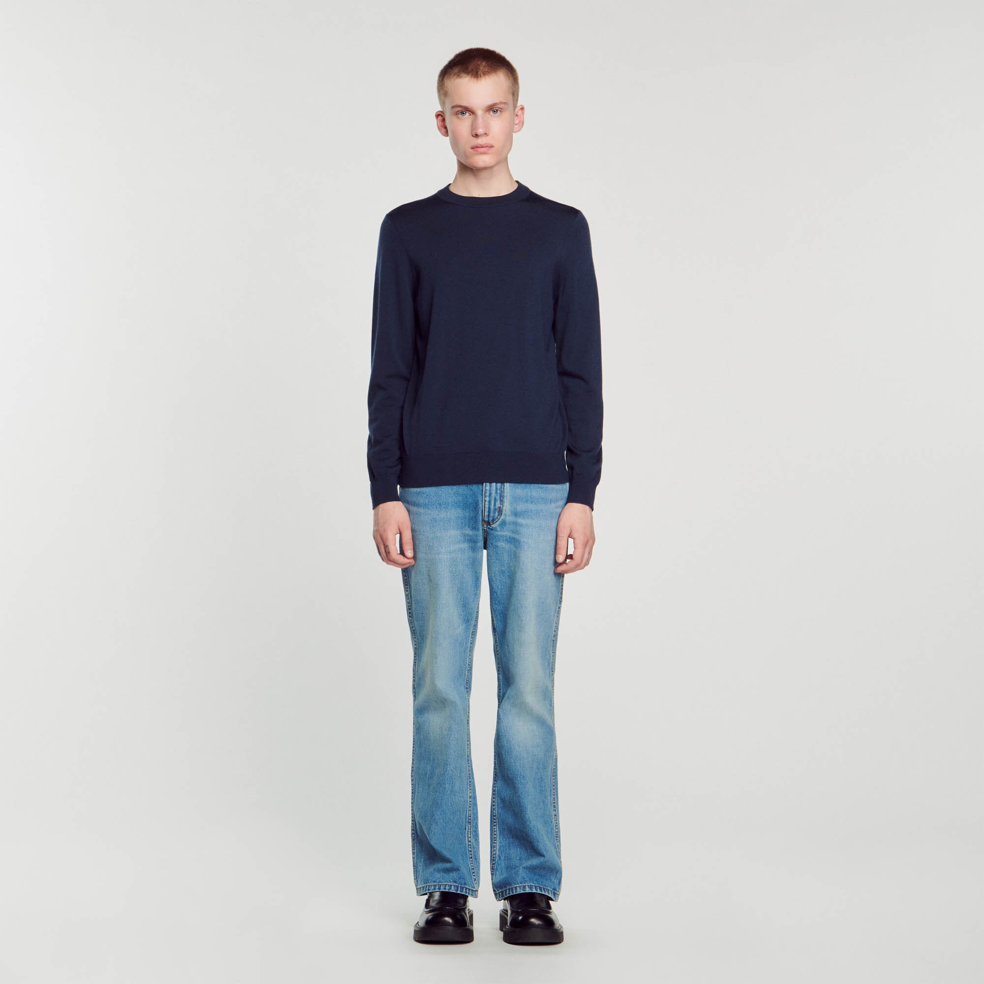 FINE KNIT WOOL SWEATER - 3