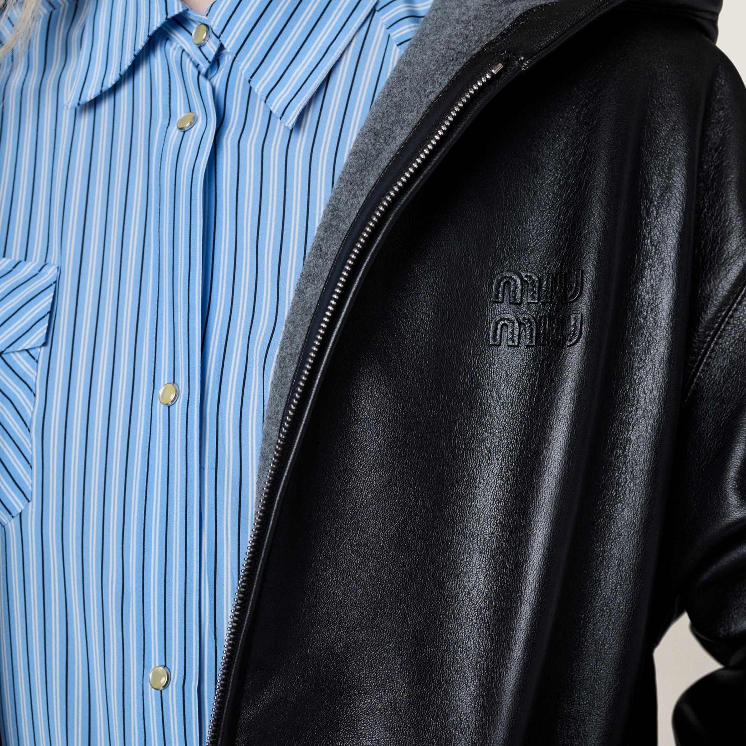 Nappa leather hoodie jacket - 6