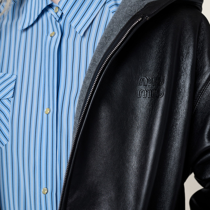 Nappa leather hoodie jacket 6