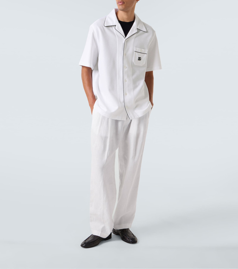 Dolce & Gabbana DG cotton and silk piqué bowling shirt outlook
