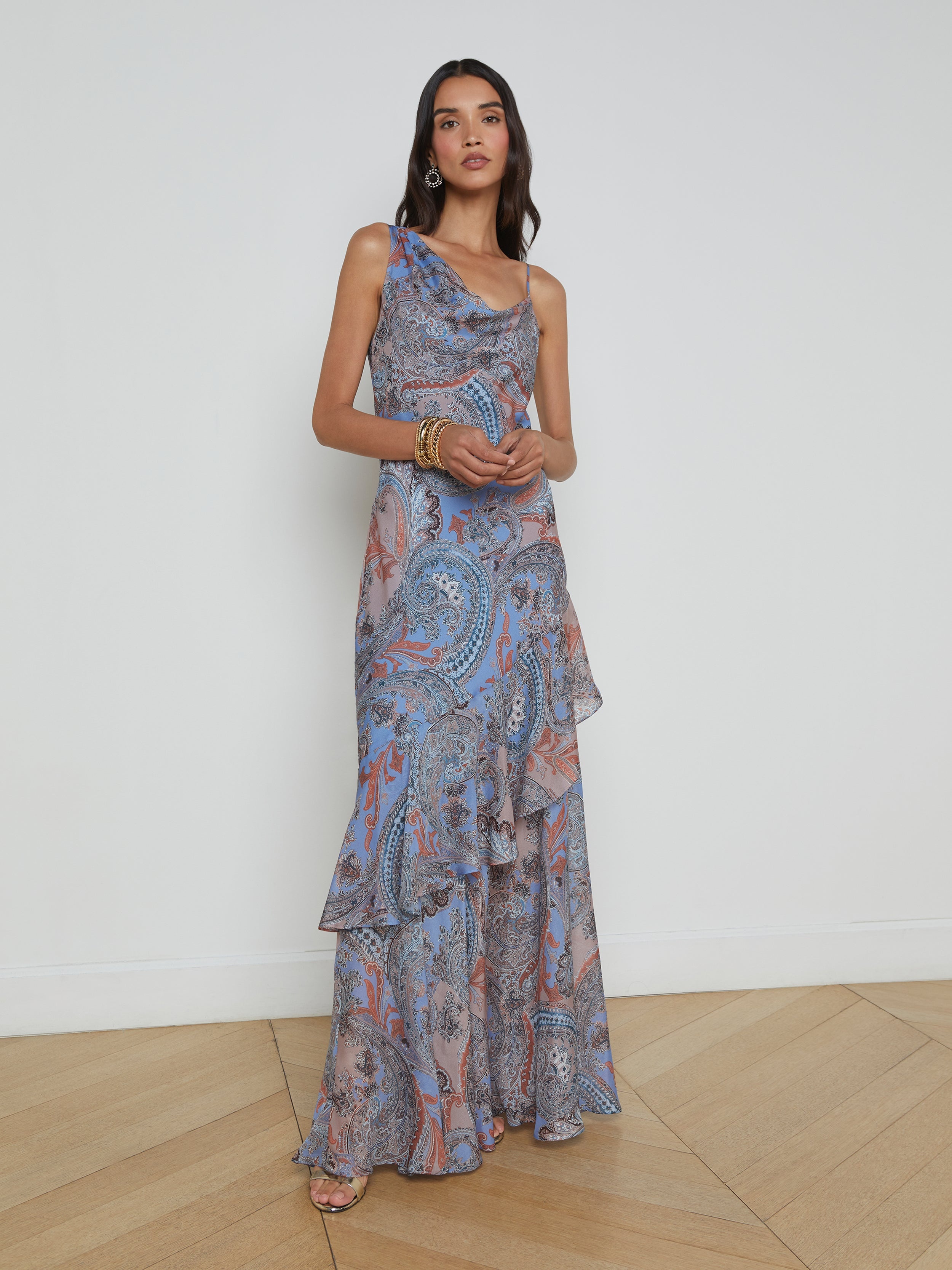 Viola Silk Cowl-Neck Gown - 2
