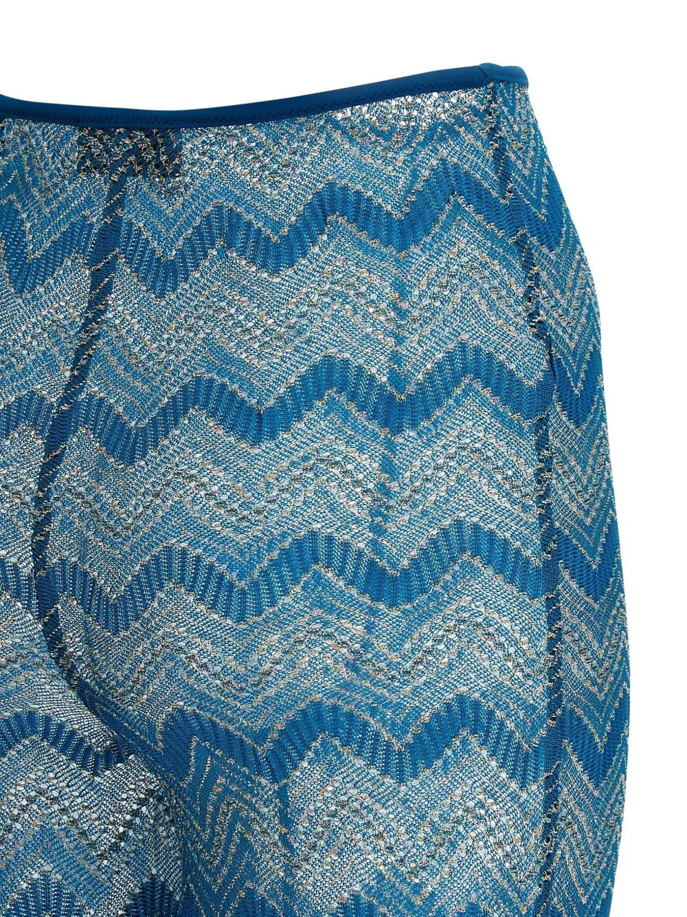 zigzag-pattern lamé trousers - 4