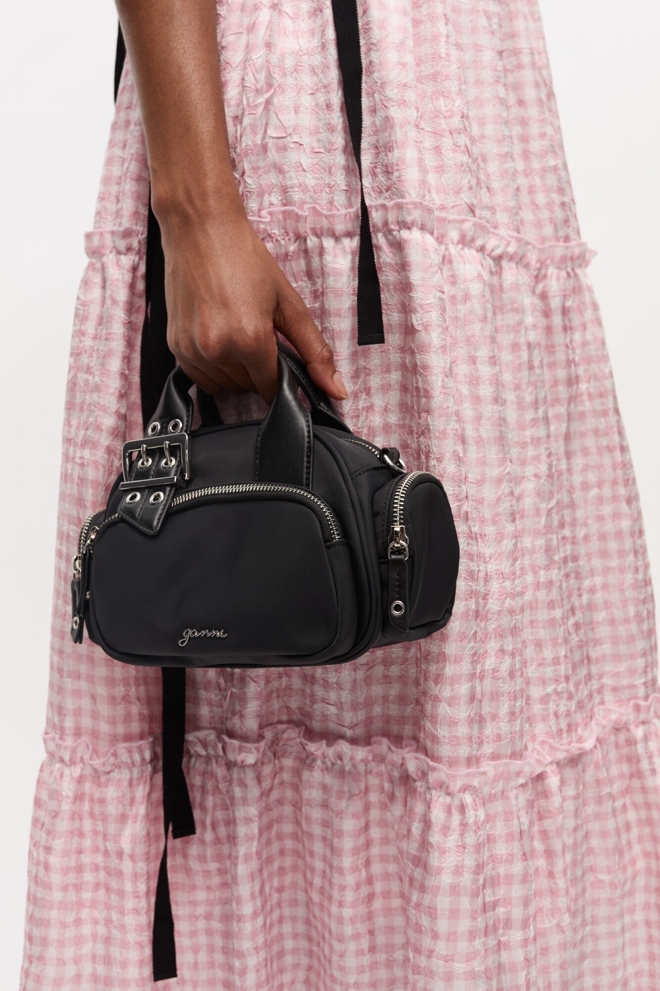 BLACK MINI POLOCHON BAG - 7