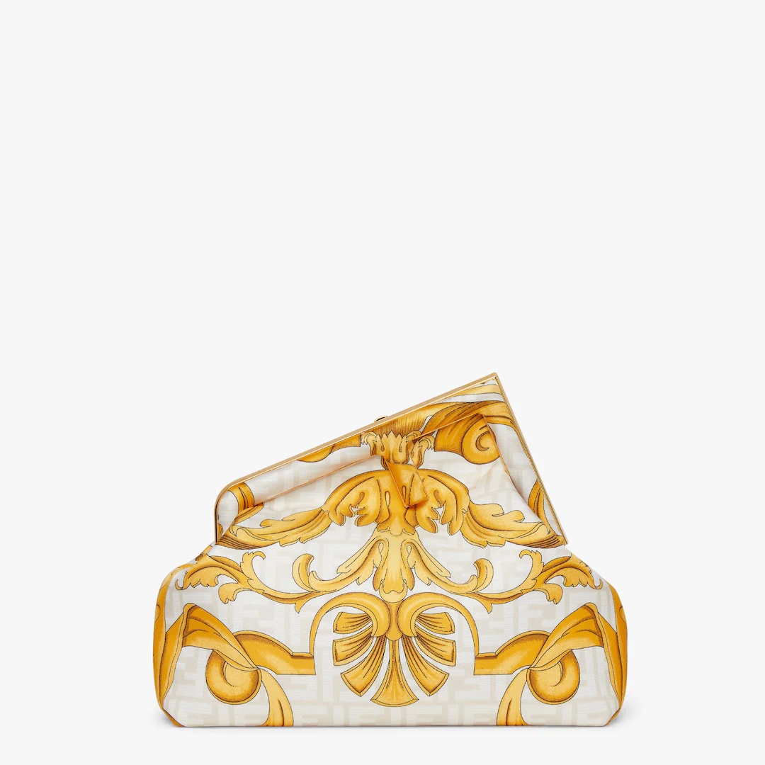 Fendace White printed silk  bag - 1